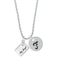 thumbnail image 1 of Delight Jewelry Silvertone My Angel Envelope Silvertone Script Initial Disc - F - Charm Necklace, 20"+3", 1 of 4