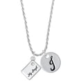 thumbnail image 1 of Delight Jewelry Silvertone My Angel Envelope Silvertone Script Initial Disc - J - Charm Necklace, 20"+3", 1 of 4