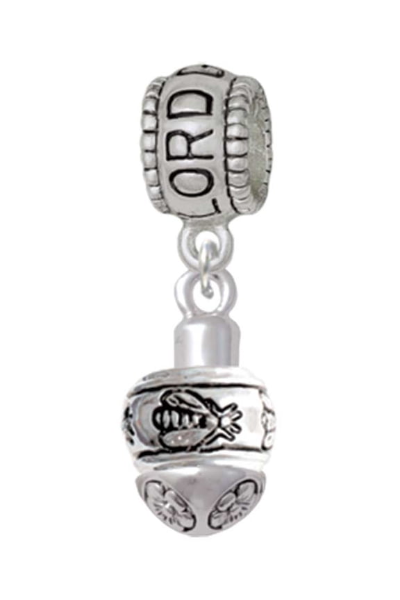Silvertone Napoleon's Bee Spinner Lord Guide Me Charm Bead