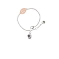 thumbnail image 1 of Delight Jewelry Silvertone Napoleon's Bee Spinner - Rose Goldtone Leaf Delicate Bracelet, 6.25+1.75", 1 of 4