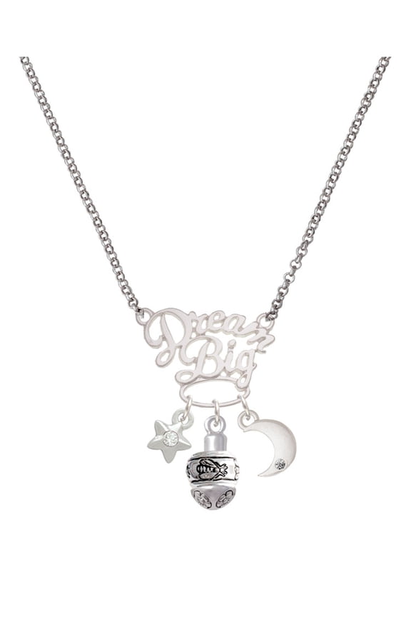 Silvertone Napoleon's Bee Spinner Silvertone Dream Big Pendant Necklace, 25"