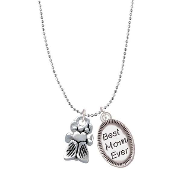 Delight Jewelry Silvertone Napoleon's Small Bee Best Mom Ever Charm Necklace