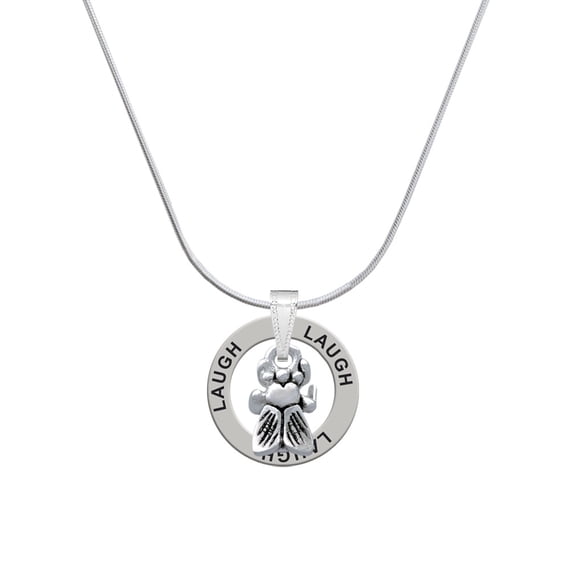 Delight Jewelry Silvertone Napoleon's Small Bee Laugh Ring Charm Necklace, 18"