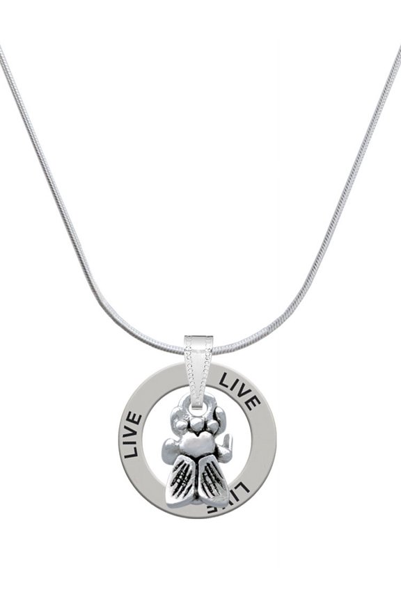 Silvertone Napoleon's Small Bee Live Ring Charm Necklace, 18"