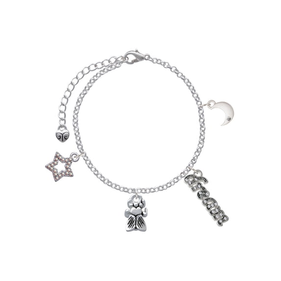 Delight Jewelry Silvertone Napoleon's Small Bee Silvertone Dream Big Charm Bracelet, 7.5+2" Extender