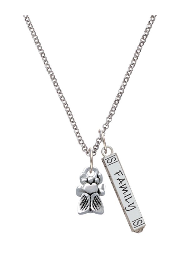 Silvertone Napoleon's Small Bee Silvertone Family Bar Charm Necklace, 23"