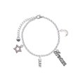 thumbnail image 1 of Delight Jewelry Silvertone Navy Silvertone Dream Big Charm Bracelet, 7.5+2" Extender, 1 of 4