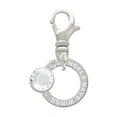 thumbnail image 1 of Delight Jewelry Silvertone Not All Angels Have Wings Eternity Ring - Silvertone Clip on Charm with Clear Crystal Drop, 1 of 4
