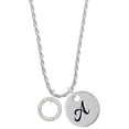 thumbnail image 1 of Delight Jewelry Silvertone Not All Angels Have Wings Eternity Ring Silvertone Script Initial Disc - A - Charm Necklace, 20"+3", 1 of 4