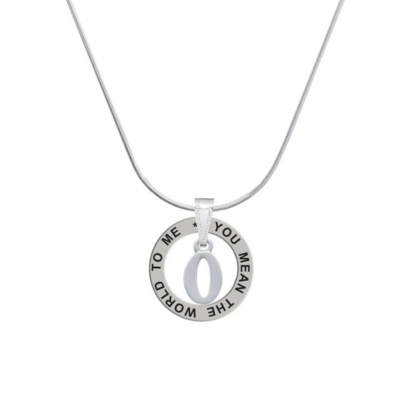 Delight Jewelry Silvertone Number - 0 - Silver-tone You Mean the World to Me Ring Necklace, 18"