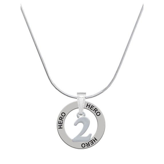 Delight Jewelry Silvertone Number - 2 - Hero Ring Charm Necklace, 18"