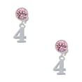 thumbnail image 1 of Delight Jewelry Silvertone Number - 4 - Pink Crystal Clip on Earrings, 1 of 5