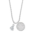 thumbnail image 1 of Delight Jewelry Silvertone Number - 4 - She is Clothed in Stength and Dignity Charm Necklace, 20"+3", 1 of 4