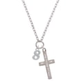 thumbnail image 1 of Delight Jewelry Silvertone Number - 8 - I Set You Apart Engraved Cross Zoey Necklace, 28", 1 of 4