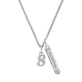 thumbnail image 1 of Delight Jewelry Silvertone Number - 8 - Silvertone Guardian Angel Bar Charm Necklace, 23", 1 of 4