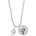 thumbnail image 1 of Delight Jewelry Silvertone Number - 9 - Silvertone Script Initial Disc - P - Charm Necklace, 20"+3", 1 of 4