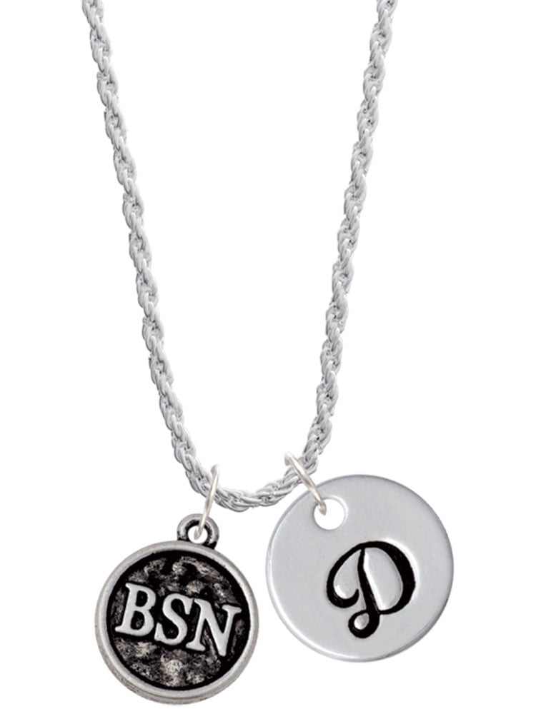 Delight Jewelry Silvertone Nurse Caduceus Seal BSN Silvertone