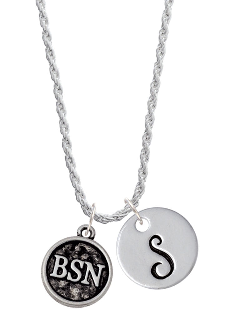 Delight Jewelry Silvertone Nurse Caduceus Seal BSN Silvertone