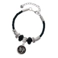 thumbnail image 1 of Delight Jewelry Silvertone Nurse Caduceus Seal - NP Big Sister Celtic Knot Leather Bead Bracelet, 7"+2" Extender, 1 of 4