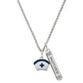 thumbnail image 1 of Delight Jewelry Silvertone Nurse Hat with Blue Cross Silvertone Mother Daughter Bar Charm Necklace, 23", 1 of 4