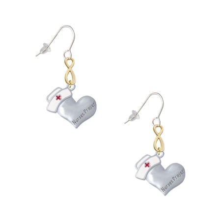 Delight Jewelry Silvertone Nurse's Prayer Heart - Lord Guide Gold Tone Infinity French Earrings