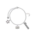 thumbnail image 1 of Delight Jewelry Silvertone Open Cat Face Silvertone Dream Big Charm Bracelet, 7.5+2" Extender, 1 of 4
