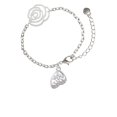 thumbnail image 1 of Delight Jewelry Silvertone Open Clear AB Crystal Butterfly Wing Silver-tone Flower Link Chain Bracelet, 6.75"+2" Extender, 1 of 4