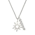 thumbnail image 1 of Delight Jewelry Silvertone Open Design Sun Silvertone Be Strong and Courageous Bar Charm Necklace, 23", 1 of 4