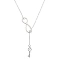 thumbnail image 1 of Delight Jewelry Silvertone Open Heart Key Silver tone Elegant Infinity Lariat Necklace, 1 of 4