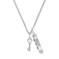 thumbnail image 1 of Delight Jewelry Silvertone Open Heart Key Silvertone Best Friends Forever Bar Charm Necklace, 23", 1 of 4