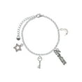 thumbnail image 1 of Delight Jewelry Silvertone Open Heart Key Silvertone Dream Big Charm Bracelet, 7.5+2" Extender, 1 of 4