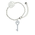 thumbnail image 1 of Delight Jewelry Silvertone Open Paw Key Silver-tone Flower Link Chain Bracelet, 6.75"+2" Extender, 1 of 4