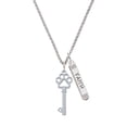 thumbnail image 1 of Delight Jewelry Silvertone Open Paw Key Silvertone Believe Faith Prayer Hope Bar Charm Necklace, 23", 1 of 4