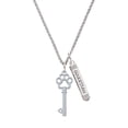 thumbnail image 1 of Delight Jewelry Silvertone Open Paw Key Silvertone Guardian Angel Bar Charm Necklace, 23", 1 of 4