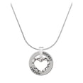 thumbnail image 1 of Delight Jewelry Silvertone Open Pebble Heart Hockey Ring Charm Necklace, 18", 1 of 4