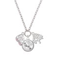 thumbnail image 1 of Delight Jewelry Silvertone Open Pink Crystal Butterfly Wing Let Things Go Fall Zoey Charm Necklace, 28", 1 of 4