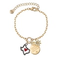 thumbnail image 1 of Delight Jewelry Silvertone Open Rope Texas with Red Heart Goldtone Discover Dream Explore Zoey Charm Bracelet, 6.5+2" Extender, 1 of 1