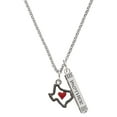 thumbnail image 1 of Delight Jewelry Silvertone Open Rope Texas with Red Heart Silvertone Mother Daughter Bar Charm Necklace, 23", 1 of 4