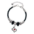 thumbnail image 1 of Delight Jewelry Silvertone Open Rope Texas with Red Heart Wife Celtic Knot Leather Bead Bracelet, 7"+2" Extender, 1 of 4