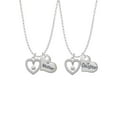 thumbnail image 1 of Delight Jewelry Silvertone Open heart with Imitation Pearl Drop Mother & Daughter Heart Necklaces (Set of 2), 19"+2", 1 of 4