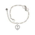 thumbnail image 1 of Delight Jewelry Silvertone Open heart with Imitation Pearl Drop Silver-tone Paw Infinity Link Chain Bracelet, 6"+2" Extender, 1 of 3