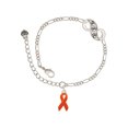 thumbnail image 1 of Delight Jewelry Silvertone Orange Ribbon Silver-tone Paw Infinity Link Chain Bracelet, 6"+2" Extender, 1 of 3