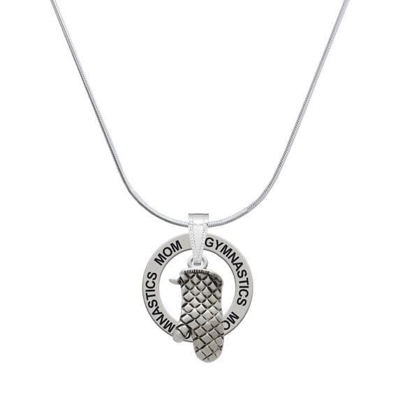 Delight Jewelry Silvertone Oven Mitt Gymnastics Mom Ring Charm Necklace, 18"