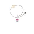 thumbnail image 1 of Delight Jewelry Silvertone Owl with Hot Pink & Lime Green Crystal Eyes - Goldtone Leaf Delicate Bracelet, 6.25+1.75", 1 of 4
