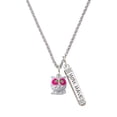 thumbnail image 1 of Delight Jewelry Silvertone Owl with Hot Pink & Lime Green Crystal Eyes Silvertone Live the Life You Have Imagined Bar Charm Necklace, 23", 1 of 4
