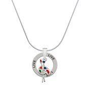 Delight Jewelry Silvertone Paint Palette Live Ring Charm Necklace, 18"