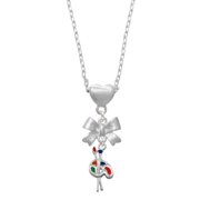 Delight Jewelry Silvertone Paint Palette Silver tone Bow Heart Necklace