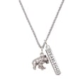 thumbnail image 1 of Delight Jewelry Silvertone Panda with Baby Silvertone Fearless Bar Charm Necklace, 23", 1 of 4