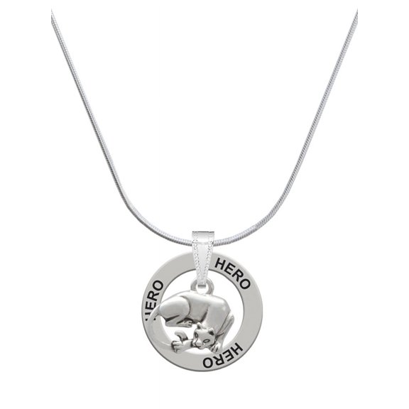 Delight Jewelry Silvertone Panther Hero Ring Charm Necklace, 18"