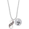 thumbnail image 1 of Delight Jewelry Silvertone Paw Prints Infinity Silvertone Script Initial Disc - H - Charm Necklace, 20"+3", 1 of 4